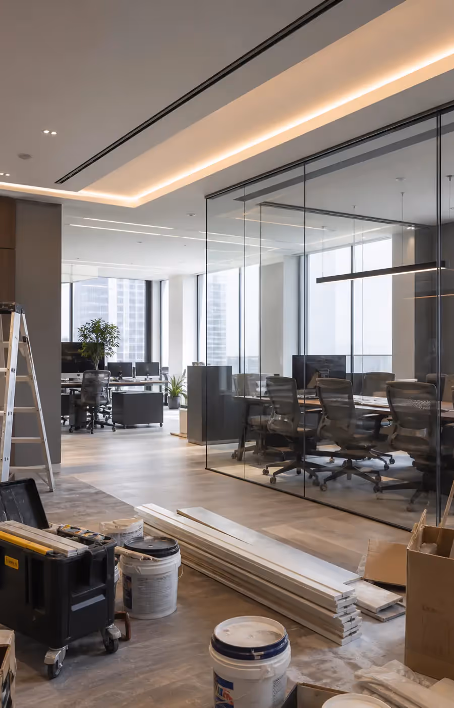 Oficina corporativa remodelada por RV Ingenieros en El Salvador